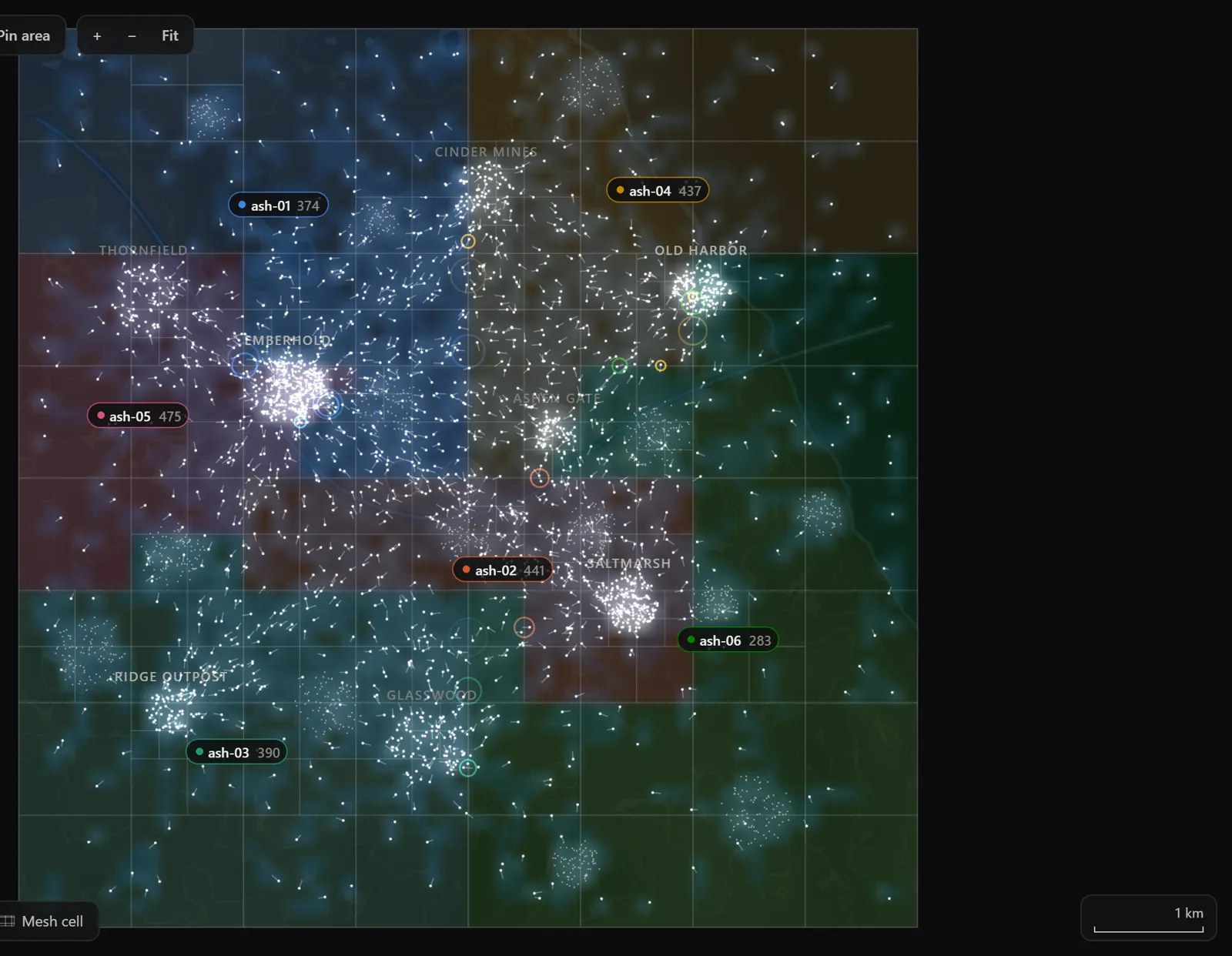 Atlas's heat view: where the load is across the zone.